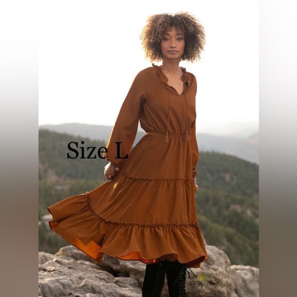 Rust colored maxi dress by Joyfolie. NWT